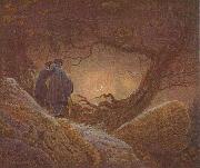 Caspar David Friedrich Two men contemplating the Moon oil painting